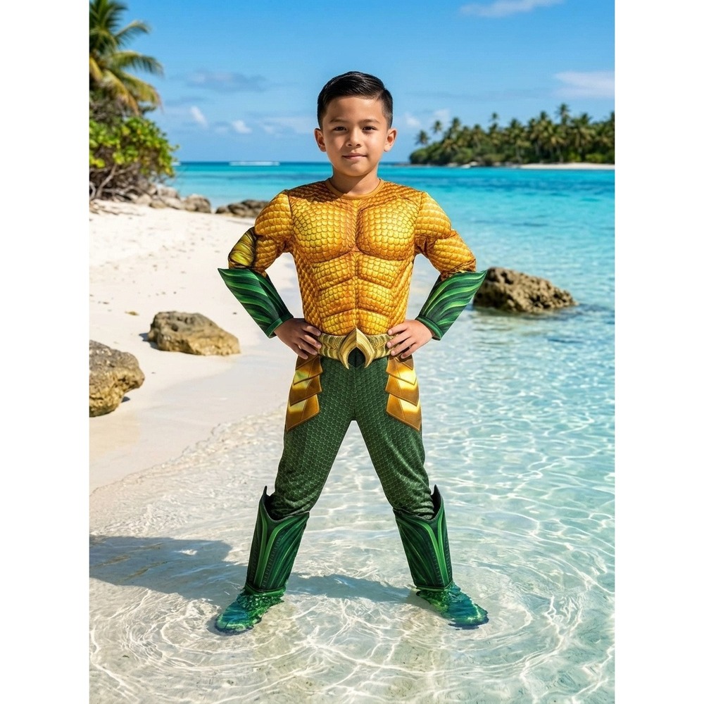 Rubies DC Comics Aquaman Muscle Chest Child Costume Size Small 4-6 641365